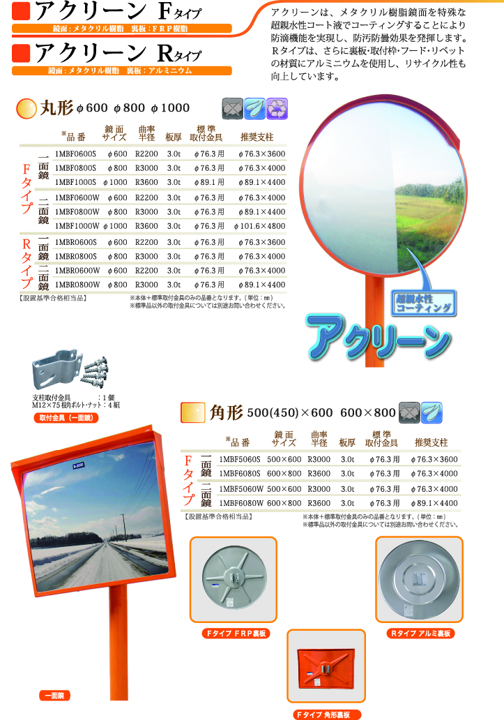 アクリーン　Fタイプ・Rタイプ